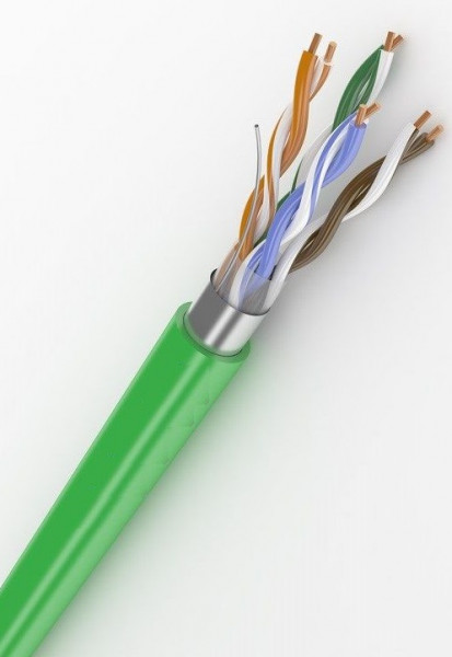 Кабель витая пара Legrand LCS2, F/UTP, 4 пар., кат. 5е, проводник Ø 0,51мм, AWG24, LSZH, 100МГц, 1м (бухта 305м), тип прокладки: внутри зданий, цвет: зелёный