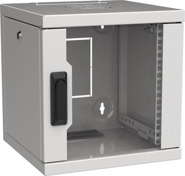 Шкаф телекоммуникационный настенный ITK LINEA WS, 10", 6U, 330х320х310 мм (ВхШхГ), дверь: стекло, боковая панель: сплошная съемная, разборный, цвет: серый