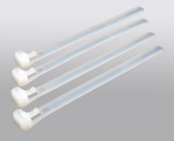 Стяжка кабельная Hyperline, открывающаяся, 4,8 мм Ш, 300 мм Д, 100 шт, материал: нейлон, цвет: белый