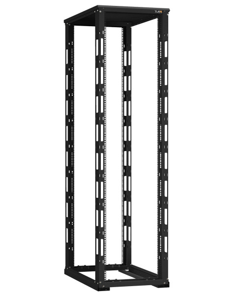 Стойка открытая 19" TLK DOUBLE, универсальная, 47U, 2220х600х1000 мм (ВхШхГ), глубина 938 мм, двухрамная, цвет: чёрный