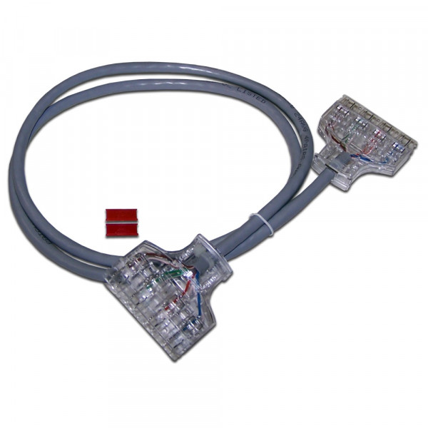 Шнур коммутационный телефонный Lanmaster, 110/110, кат. 6, пар: 4, PVC, 2м, серый