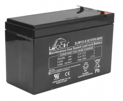 Аккумулятор для ИБП Leoch DJW, 93,5х65х151 мм (ВхШхГ),  необслуживаемый свинцово-кислотный,  12V/8,6 Ач, (DJW 12-9)