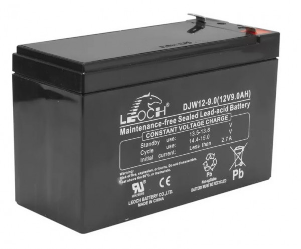 Аккумулятор для ИБП Leoch DJW, 93,5х65х151 мм (ВхШхГ),  необслуживаемый свинцово-кислотный,  12V/8,6 Ач, (DJW 12-9)