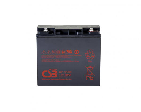 Аккумулятор для ИБП CSB Battery GP, 167х76,2х181 мм (ВхШхГ),  необслуживаемый свинцово-кислотный,  12V/20 Ач, (GP 12200)