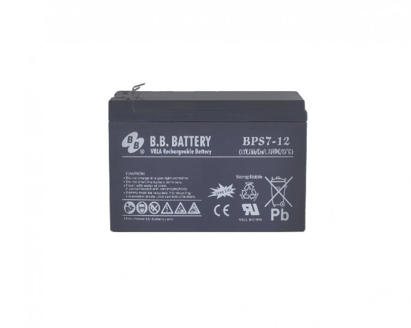 Аккумулятор для ИБП B.B.Battery BPS, 93х65х151 мм (ВхШхГ),  необслуживаемый электролитный,  12V/7 Ач, (BB.BPS 7-12)