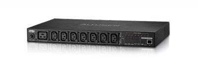 Блок силовых розеток Aten Altusen, вертикальный, неуправляемый, IEC 60320 С13 х 7, IEC 60320 С19 х 1, вход IEC 60320 C20, шнур 3 м, 1U, 44х220,4х432,4 мм (ВхШхГ), 16А, чёрный, с управлением питания розетки