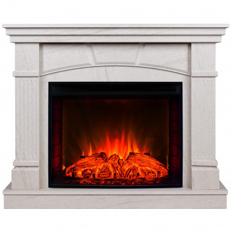 Электрокамин с широким очагом 2D Real-Flame History 25,5 с очагом Evrika 25,5 LED