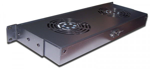 Вентиляторный модуль TWT Business, с подшипником качения, 220V, 18х351х450 мм (ВхШхГ), вентиляторов: 2, для шкафов 600мм, цвет: чёрный, (шнур - 1.8 м)