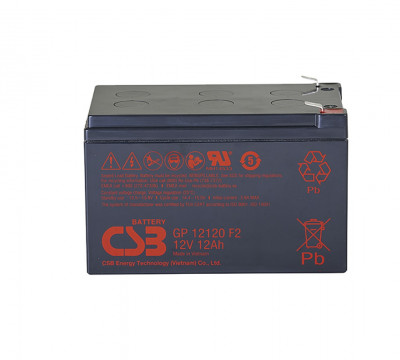Аккумулятор для ИБП CSB Battery GP, 94х98х151 мм (ВхШхГ),  необслуживаемый свинцово-кислотный,  12V/12 Ач, (GP 12120)
