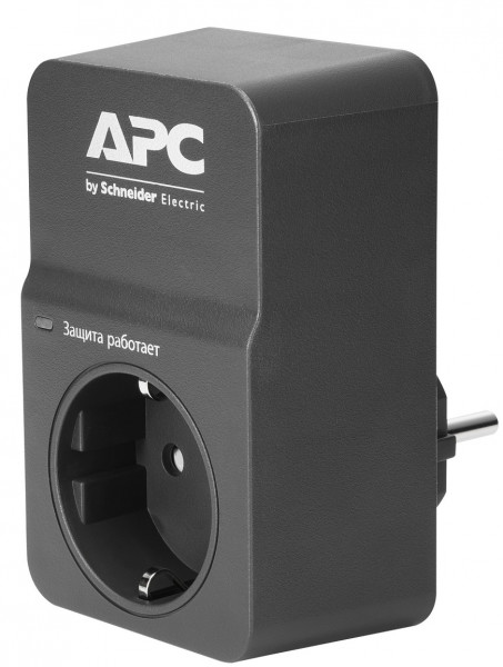Блок силовых розеток APC, вертикальный, неуправляемый, Shuko х 1, вход Schuko, 100х63х42 мм (ВхШхГ), 16А, чёрный