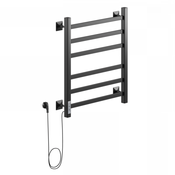 Электрический полотенцесушитель Ника STEP-1 60/50 RAL9005 черный матовый левый тэн