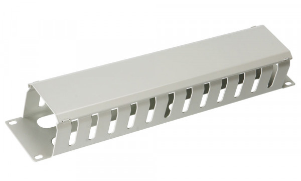 Организатор коммутационных шнуров Cabeus, 19", 2HU, 90х482х70 мм (ВхШхГ), закрытого типа, для шкафов, цвет: серый