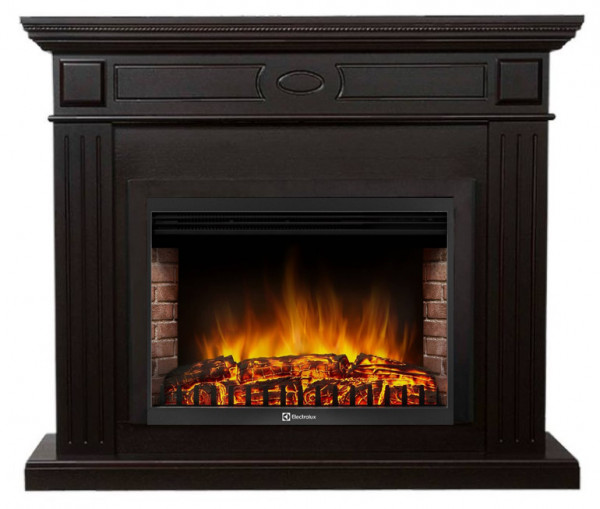 Электрокамин с широким очагом 2D Electrolux EFP/P-3020LS с порталом Firelight Bianco 26/30 шпон Венге