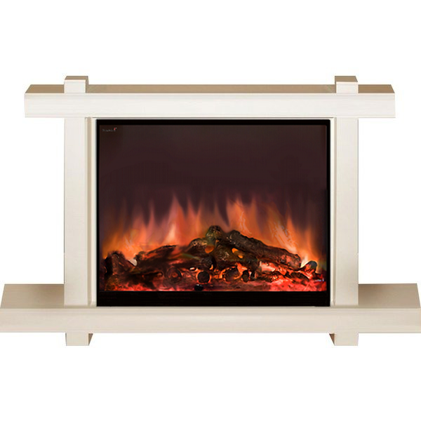 Электрокамин с широким очагом 2D Glenrich Капри Delux (Arte 28) Беленый дуб