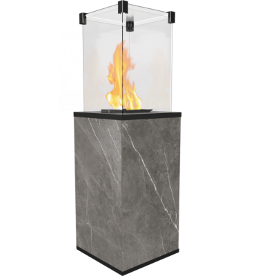 Газовый уличный обогреватель мощностью 8-10 кВт Kratki PATIO/G31/37MBAR/Q/N/P/G - NATURALI PIETRA GREY с пультом ДУ