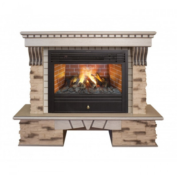 Электрокамин с широким очагом 3D Real-Flame Sorento 25,5/26 с очагом 3D Novara