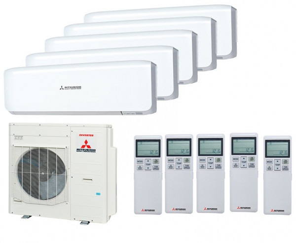 Мульти сплит система на 5 комнат Mitsubishi Heavy SCM100ZS-W/SRK25ZS-W*5шт