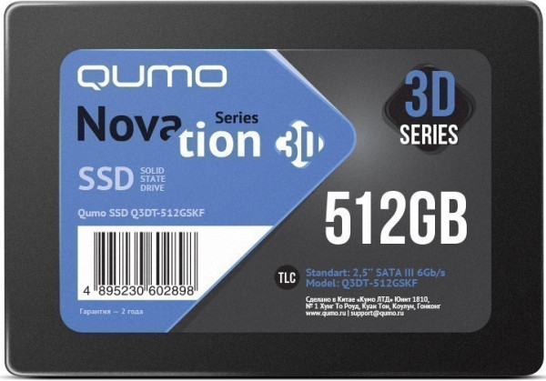 Накопитель SSD 512Gb QUMO Novation 3D (Q3DT-512GSKF) OEM
