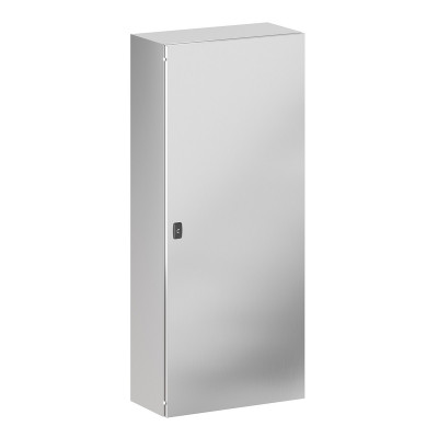 Шкаф электротехнический настенный DKC STH, IP66, 1400х800х300 мм (ВхШхГ), монтажая панель: 1400х800 (ВхШ), дверь: металл, корпус: aisi 304, цвет: нержавеющая сталь, с фланцем, (R5STH1483F-304)