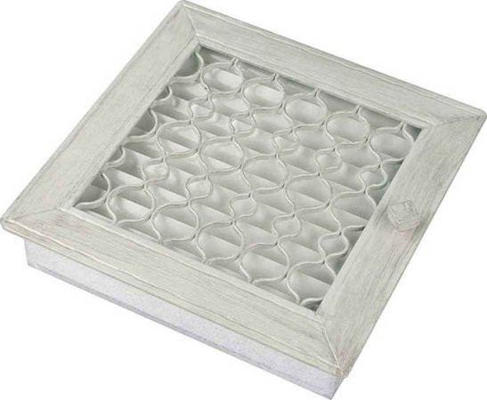 Вентиляционная решетка для камина Kratki Ретро белая с одной дверкой выдвигающаяся 17х17 RETRO1/17/B/A