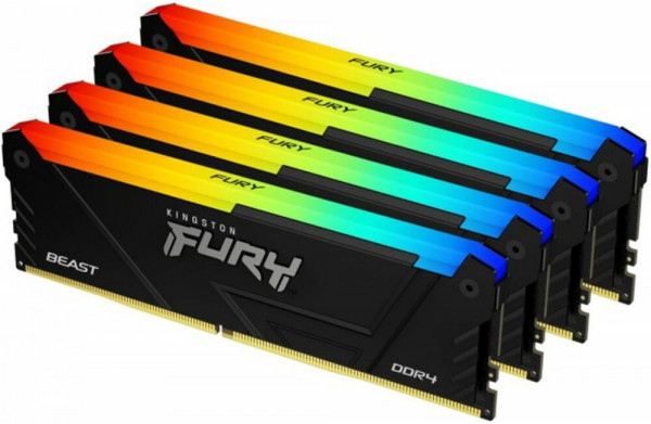 Оперативная память 64Gb DDR4 3200MHz Kingston Fury Beast RGB (KF432C16BB12AK4/64) (4x16Gb KIT)