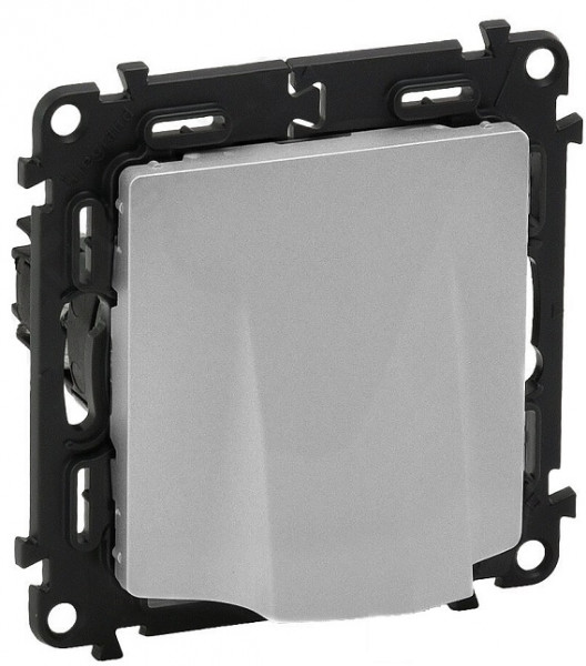 Механизм для вывода кабеля Legrand Valena Life, 1x D кабеля 12 мм, внешняя, 51х58 мм (ВхШ), цвет: алюминий, (LEG.753334)