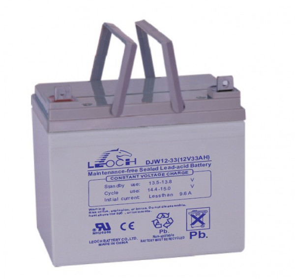 Аккумулятор для ИБП Leoch DJW, 164х130х195 мм (ВхШхГ),  необслуживаемый свинцово-кислотный,  12V/33 Ач, (DJW 12-33)