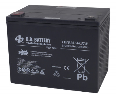 Аккумулятор для ИБП B.B.Battery UPS, 200х173х261 мм (ВхШхГ),  необслуживаемый электролитный,  12V/88 Ач, (BB.UPS 12360XW)