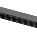 Блок силовых розеток TLK, 19", неуправляемый, Shuko х 9, вход IEC 60320 C14, для шкафов и стоек, 1U, 44,4х487,5х68 мм (ВхШхГ), 10А, автомат, чёрный