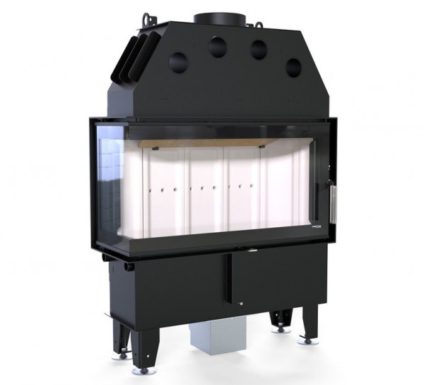 Угловая левая дровяная топка DEFRO HOME INTRA SLIM ME BL, угловое стекло слева