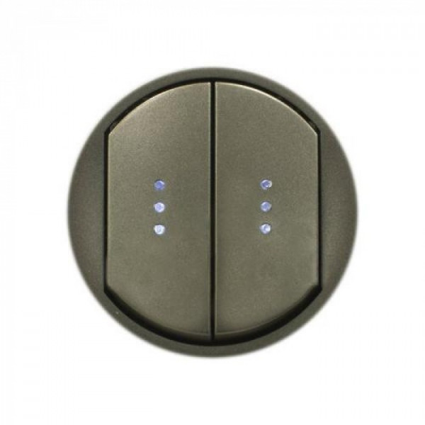 Лицевая панель для выключателя Legrand Celiane, 145х95 мм (ВхШ), с индикацией, кол-во клавиш: 2, цвет: графит, (LEG.064911)