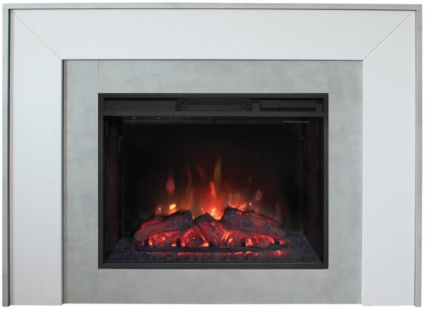 Электрокамин с широким очагом 2D Real-Flame Jersey 25,5 GR с очагом Evrika 25,5 LED