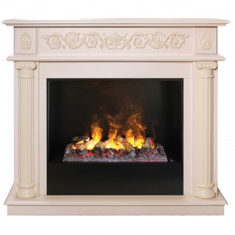 Электрокамин с широким очагом 3D Real-Flame Attica 25,5/26 WT с очагом Black вставка + 3D Cassette 630