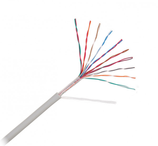 Кабель многопарный TWT, U/UTP, 10 пар., кат. 5е, Ø 7,8мм, LSZH, 305м, бухта, внутри зданий, цвет: белый