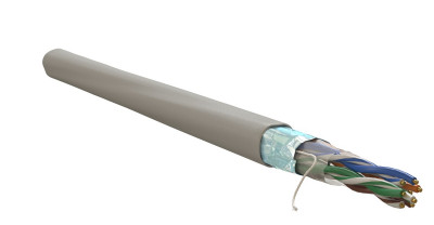 Кабель витая пара WRline, F/UTP, 4 пар., кат. 5е, проводник Ø 0,5мм, AWG24, LSZH, 100МГц, 1м (коробка 305м), с рипкордом, тип прокладки: внутри зданий, цвет: серый