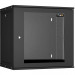 Шкаф телекоммуникационный настенный TLK Lite, 19", 12U, 569х600х450 мм (ВхШхГ), дверь: стекло, боковая панель: сплошная съемная, разборный, цвет: чёрный