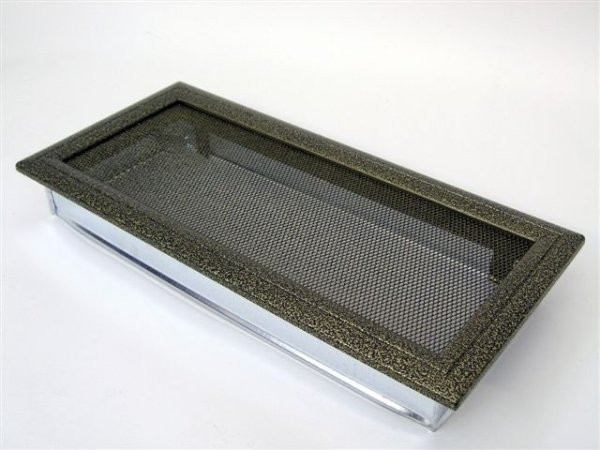 Вентиляционная решетка для камина Kratki 17х37 Оскар черная/латунь 37OCZ