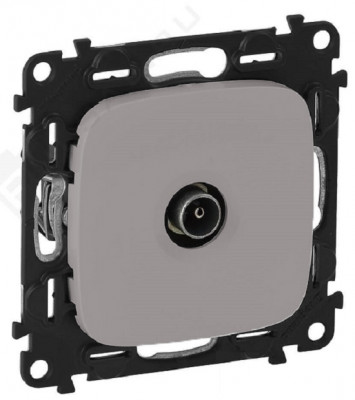 Розетка в сборе Legrand Valena Allure, 1x TV, экр., внешняя, 51х58 мм (ВхШ), цвет: алюминий, (LEG.753951)