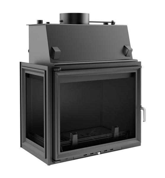 Угловая левая дровяная топка Kratki Amelia/PW/BL/24/W(стекло слева)