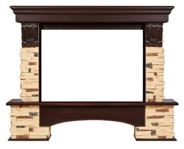 Широкий портал Firelight Pietra 25S камень сланец натуральный, шпон темный дуб