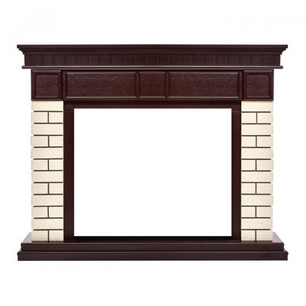 Широкий портал Firelight Bricks 25 кирпич Бежевый/шпон Тёмный дуб