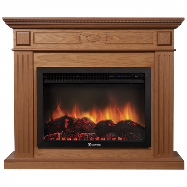 Электрокамин с широким очагом 2D Electrolux EFP/P-2720RLS с порталом Firelight Bianco 25 дуб