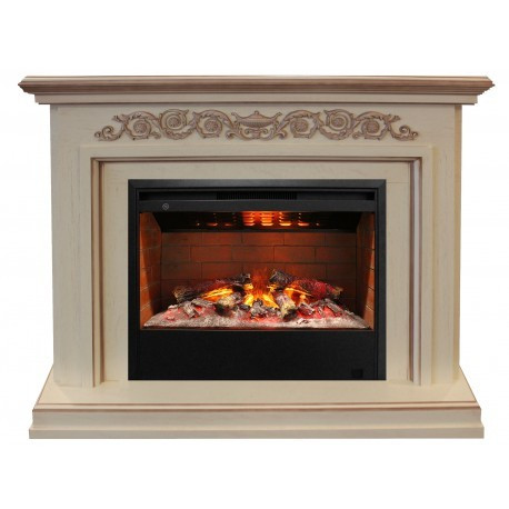 Электрокамин с широким очагом 3D Real-Flame Leticia 26 WT с очагом 3D Helios 26
