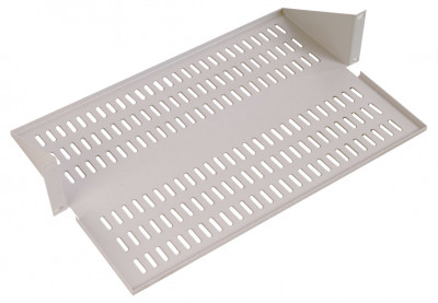 Полка ЦМО МС, перфорированная, с центр. креплением, 2U, 99х483х400 мм (ВхШхГ), нагрузка до 50 кг, для стоек, цвет: серый