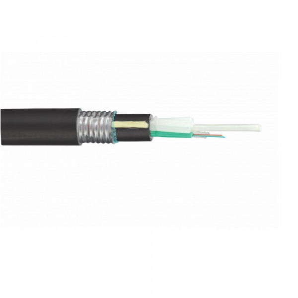 Кабель волоконно-оптический Eurolan L04 Loose tube,  8хОВ, OM3 50/125, PE, Ø 12,9мм, снаружи зданий в грунт, металлический, цвет: чёрный