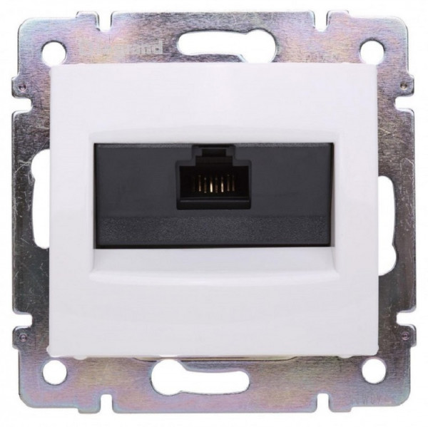 Розетка в сборе Legrand Valena, 1x RJ45, кат. 6, экр., внутренняя, 51х58 мм (ВхШ), цвет: белый, (LEG.774246)
