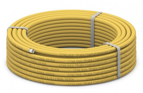 Диаметр трубы 20 мм Stahlmann Труба SS304 20A, отожженная в оболочке желтая, 30м