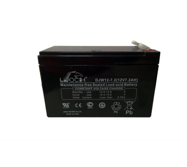 Аккумулятор для ИБП Leoch DJW, 94,5х65х151 мм (ВхШхГ),  необслуживаемый свинцово-кислотный,  12V/7,2 Ач, (DJW 12-7,2)