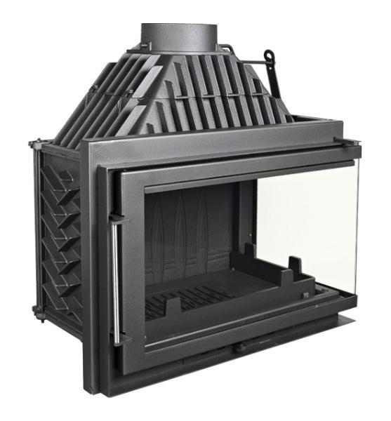 Угловая правая дровяная топка Kratki Oliwia P/BS(угловое стекло справа)