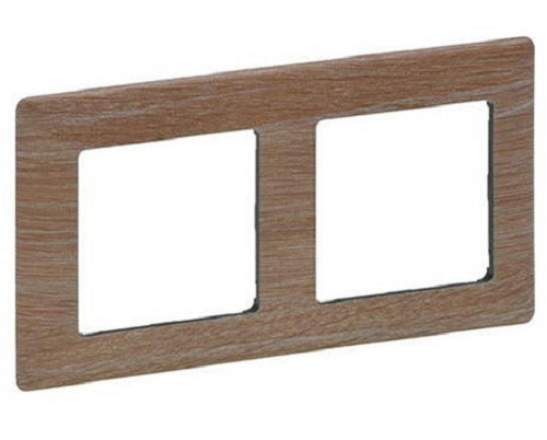 Рамка Legrand Valena Life, 2 поста, 86х157х10 мм (ВхШхГ), плоская, универсальная, цвет: светлое дерево (LEG.754182)